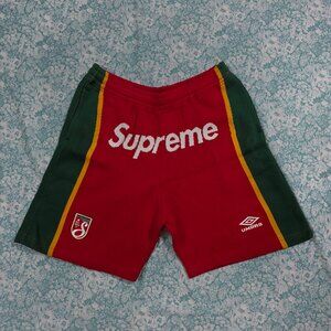 Supreme Red And Green Knit Shorts